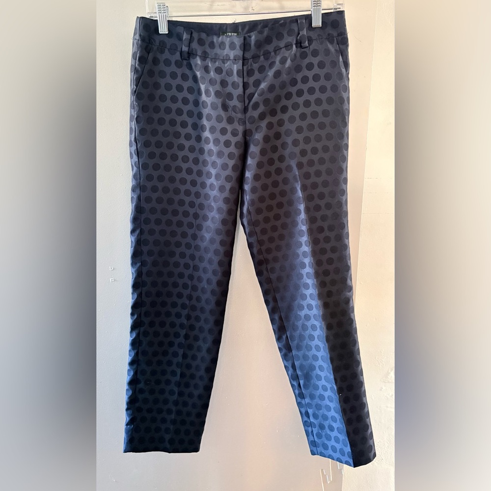 J. Crew Navy Polka Dot Skimmer Pants, Size 4